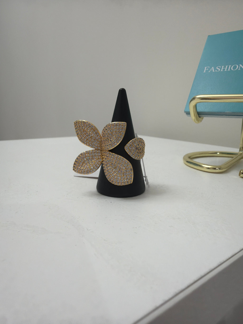 Anello Fiore con strass