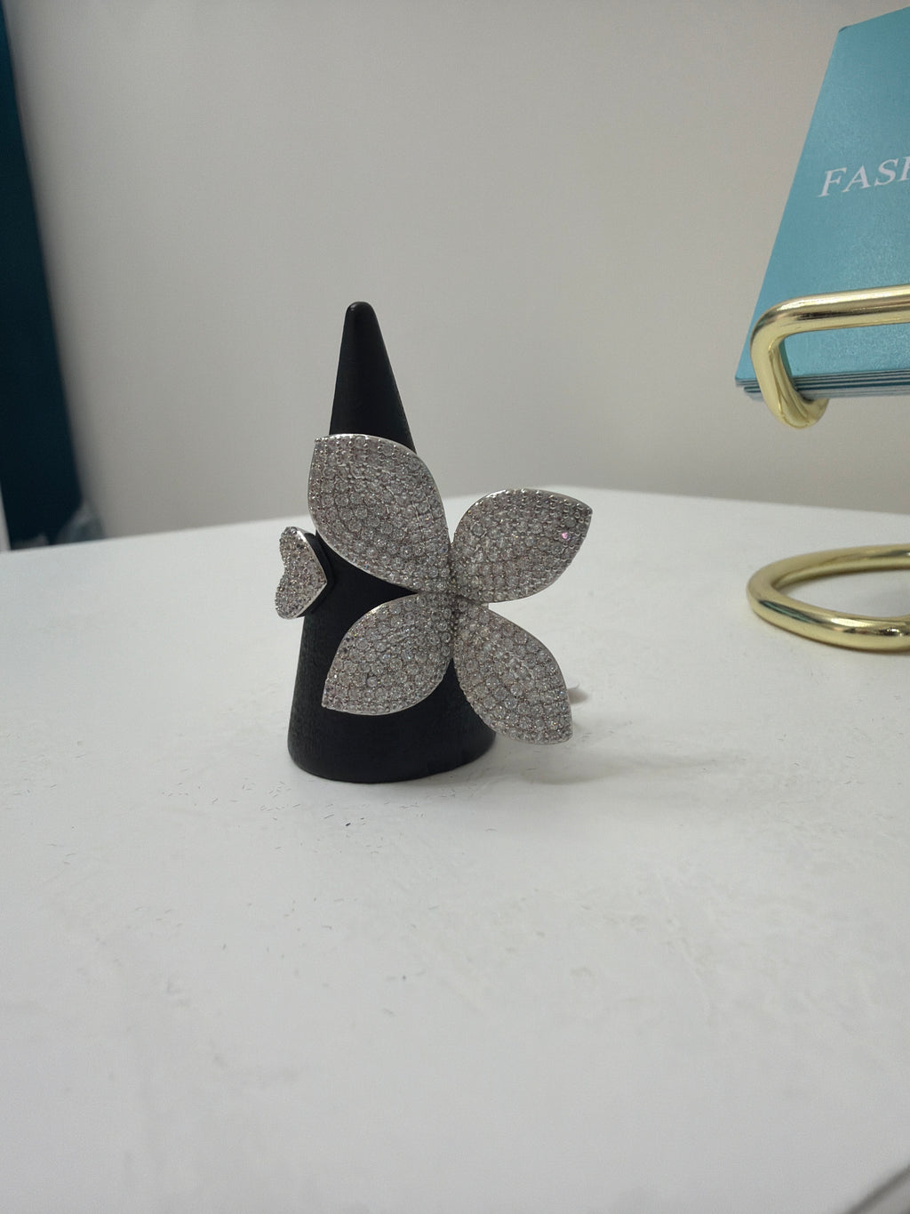 Anello Fiore con strass
